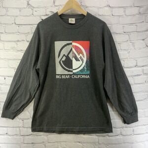 Coastal Classics Long Sleeve T Shirt Mens Sz L Big Bear California Gray